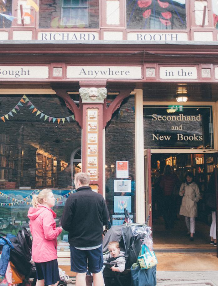 Exterior of Richard Booth book shop, Hay-on-Wye, Mid Wales