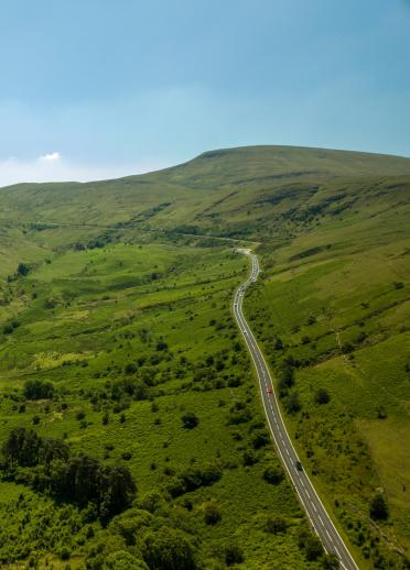 Aerial view of Brecon Beacons