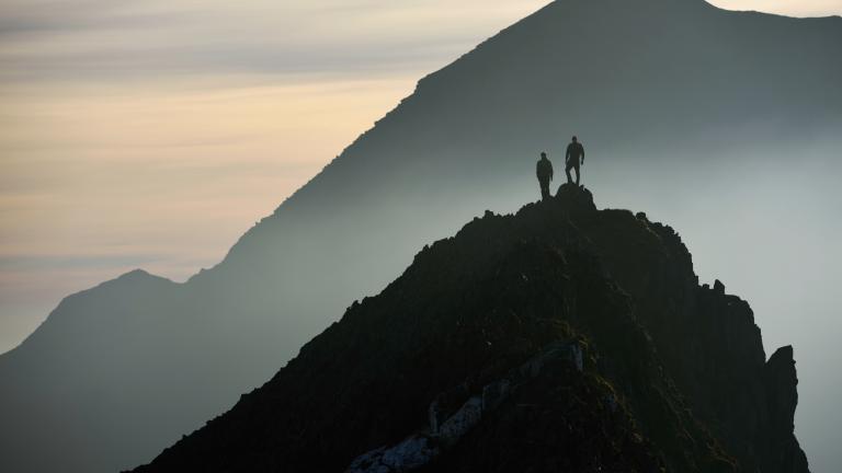 Los caminantes en pesebre Goch, Snowdonia