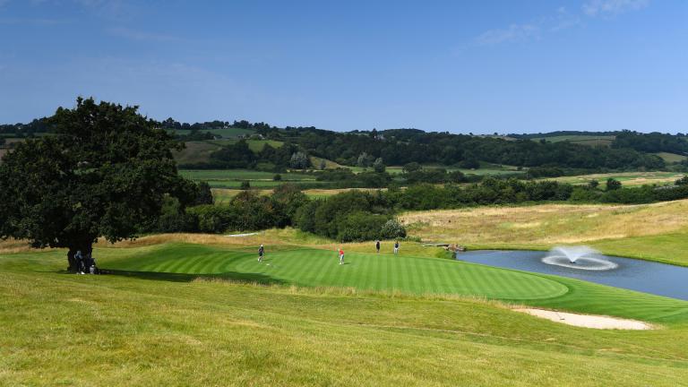 Vista del campo de golf del Celtic Manor Resort, Newport, Gales del Sur