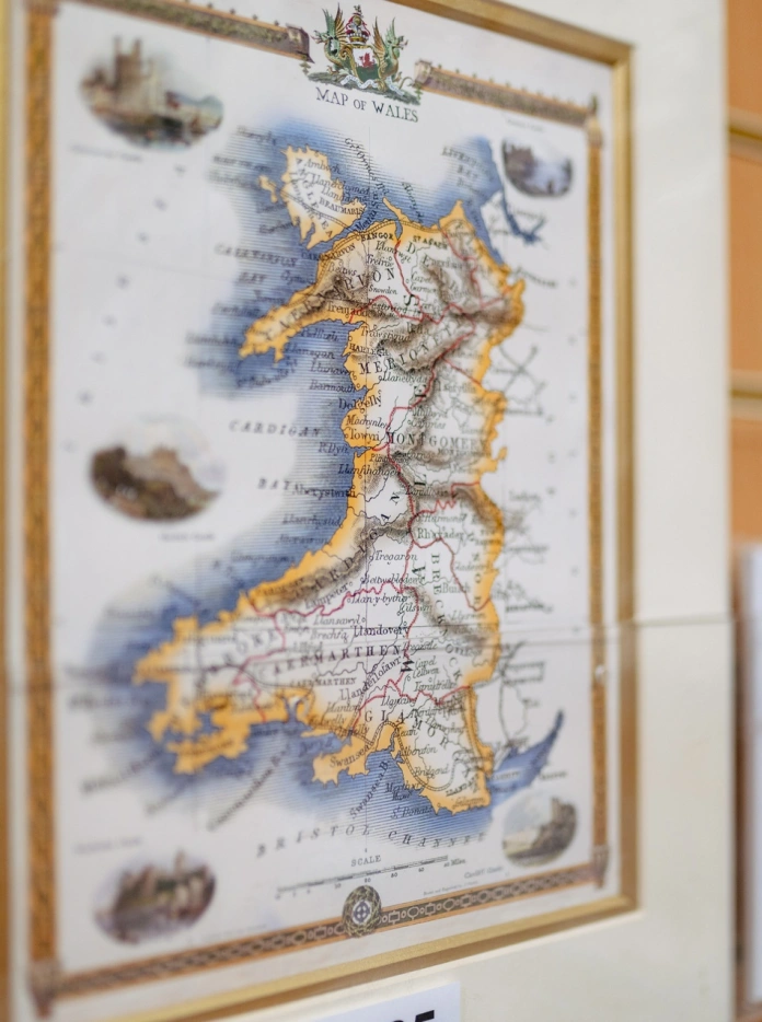 tithe map on wall.