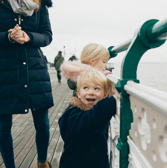 children on Penarth Pier