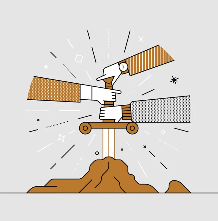 Infographic of hands trying to pull a sword out of the stone