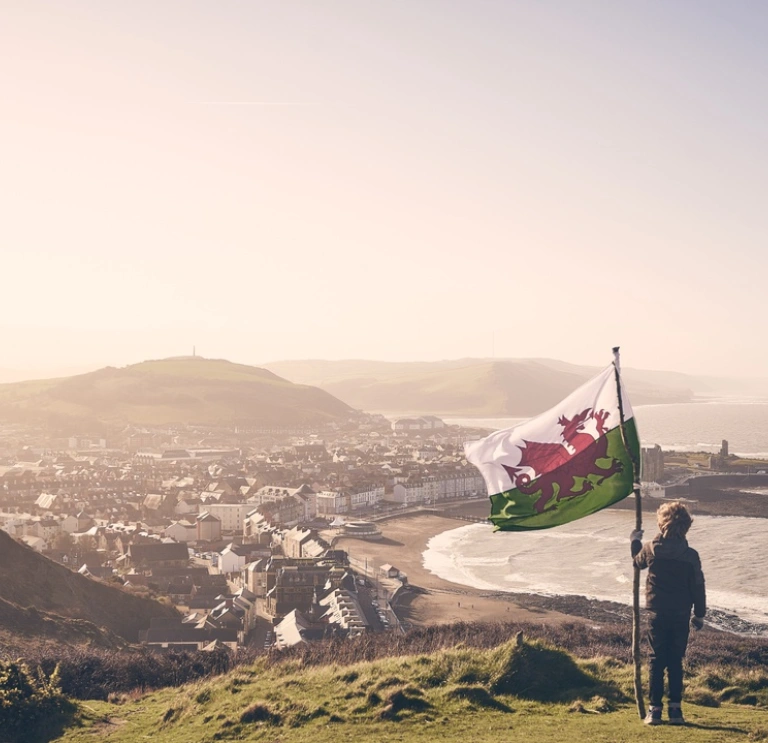 Flag of Wales in Aberystwyth