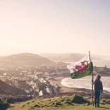 Flag of Wales in Aberystwyth