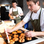 Two chefs in a kitchen 